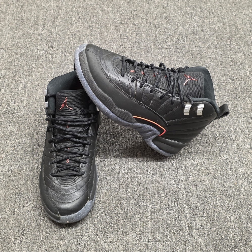 Nike Air Jordan 12 Shoes Utility Grind Black Kids 5.5Y Retro Sneakers DM5204-006